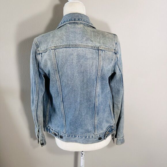 Levi’s Original Denim Trucker Jacket “All Mine” Medium Wash Women's SZ XS Spring - Picture 9 of 12
